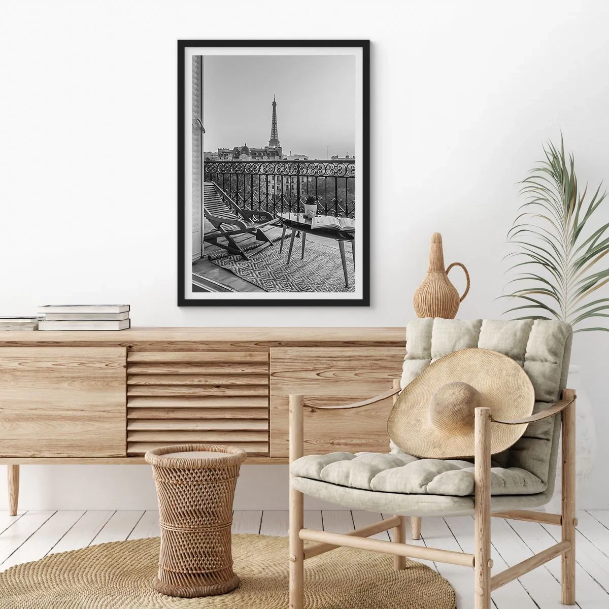 Pôster com moldura preta - Tarde de Paris - 61x91 cm