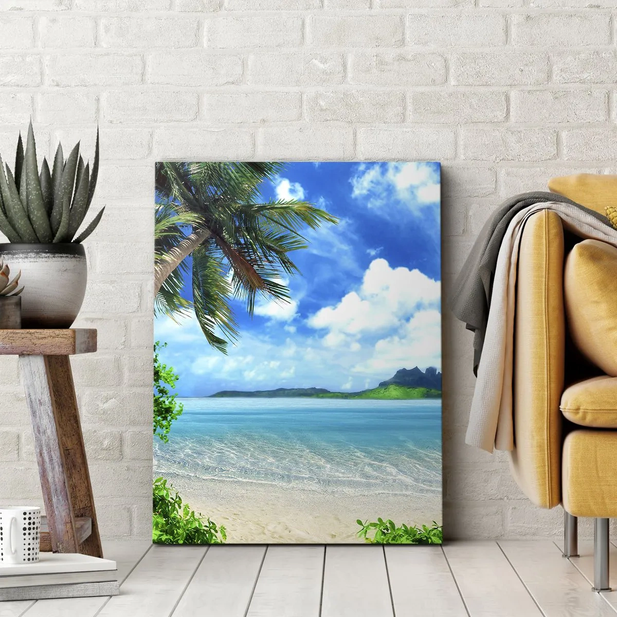 Quadro em tela - O azul dos trópicos - 65x120 cm