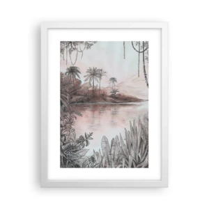 Pôster em moldura branca - Diário de um explorador do século 19 - 30x40 cm