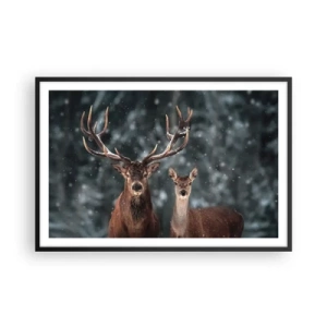 Pôster com moldura preta - O senhor da floresta com sua esposa - 91x61 cm