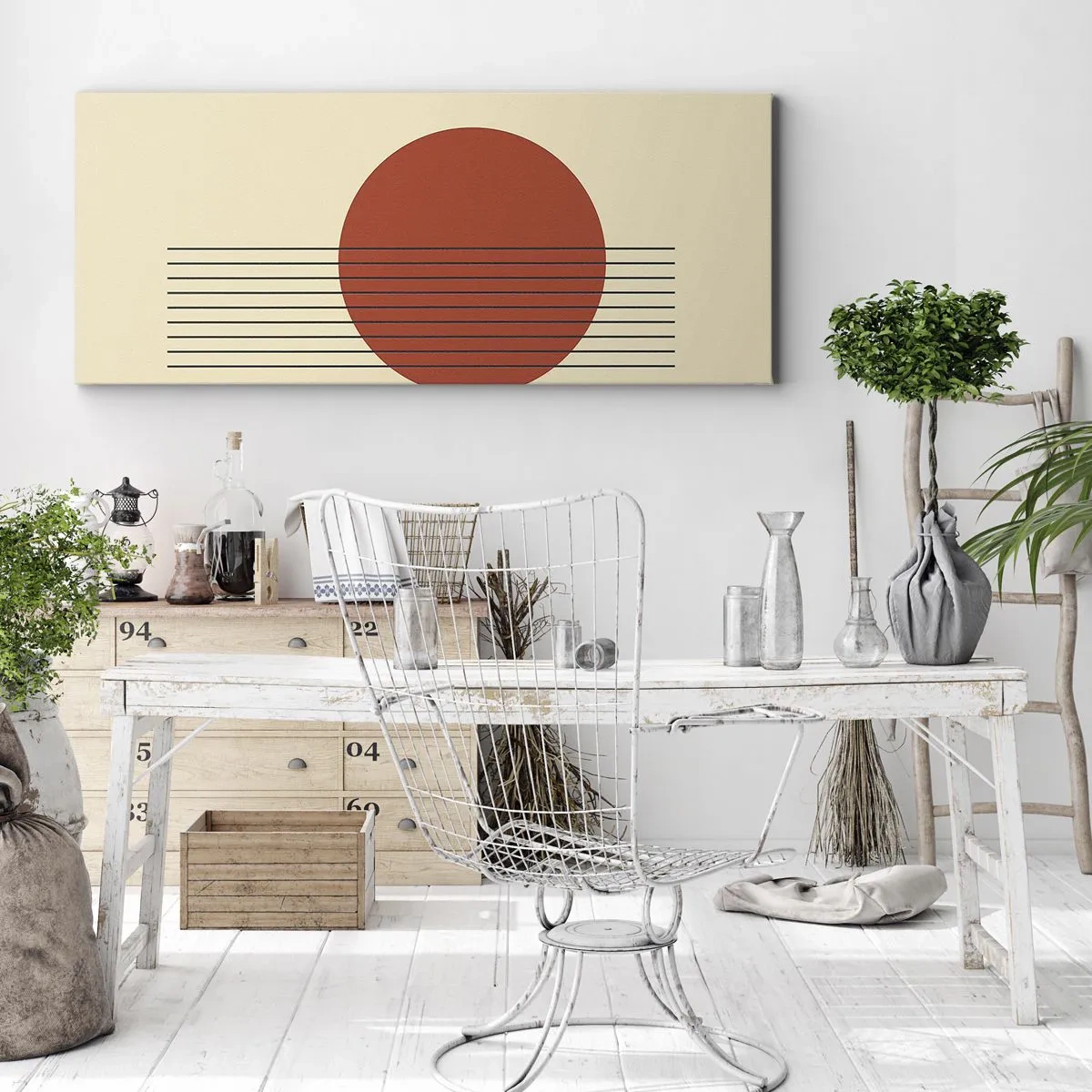 Quadro em tela - Em círculo e mais além - 90x30 cm