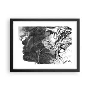 Pôster com moldura preta - Entrelaçados em sonhos - 40x30 cm