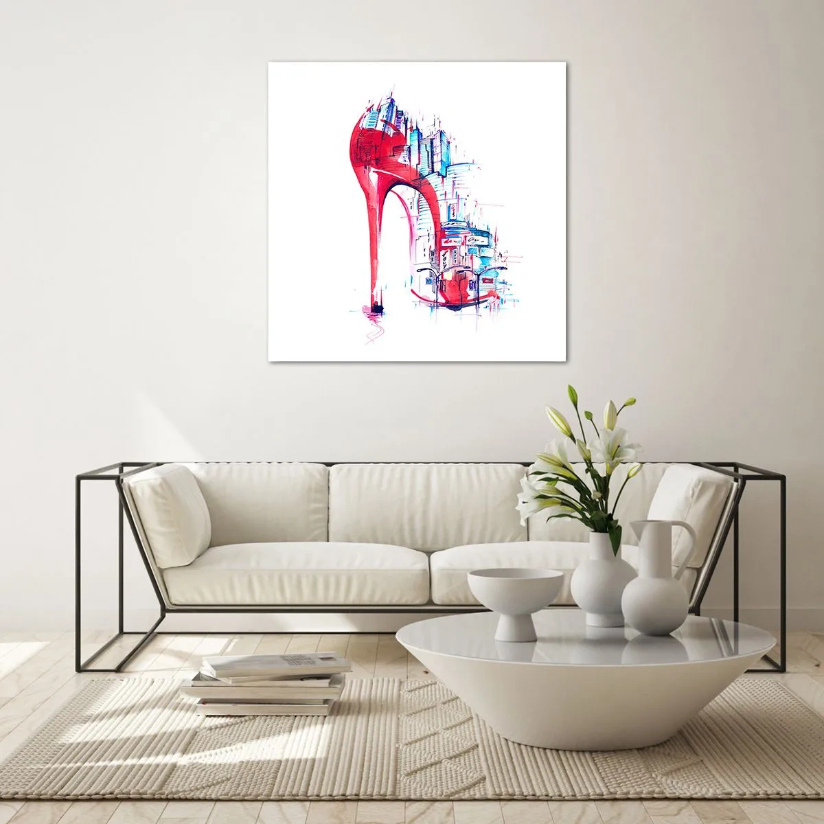 Quadro em vidro - Elegância metropolitana - 70x70 cm