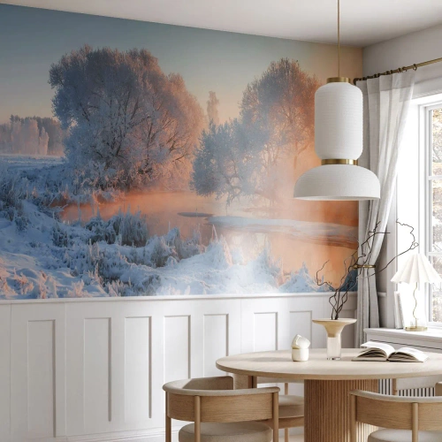 Papel de parede personalizado Premium Sand - Tudo brilha como cristal ao sol - Paisagem, Inverno, Rio
