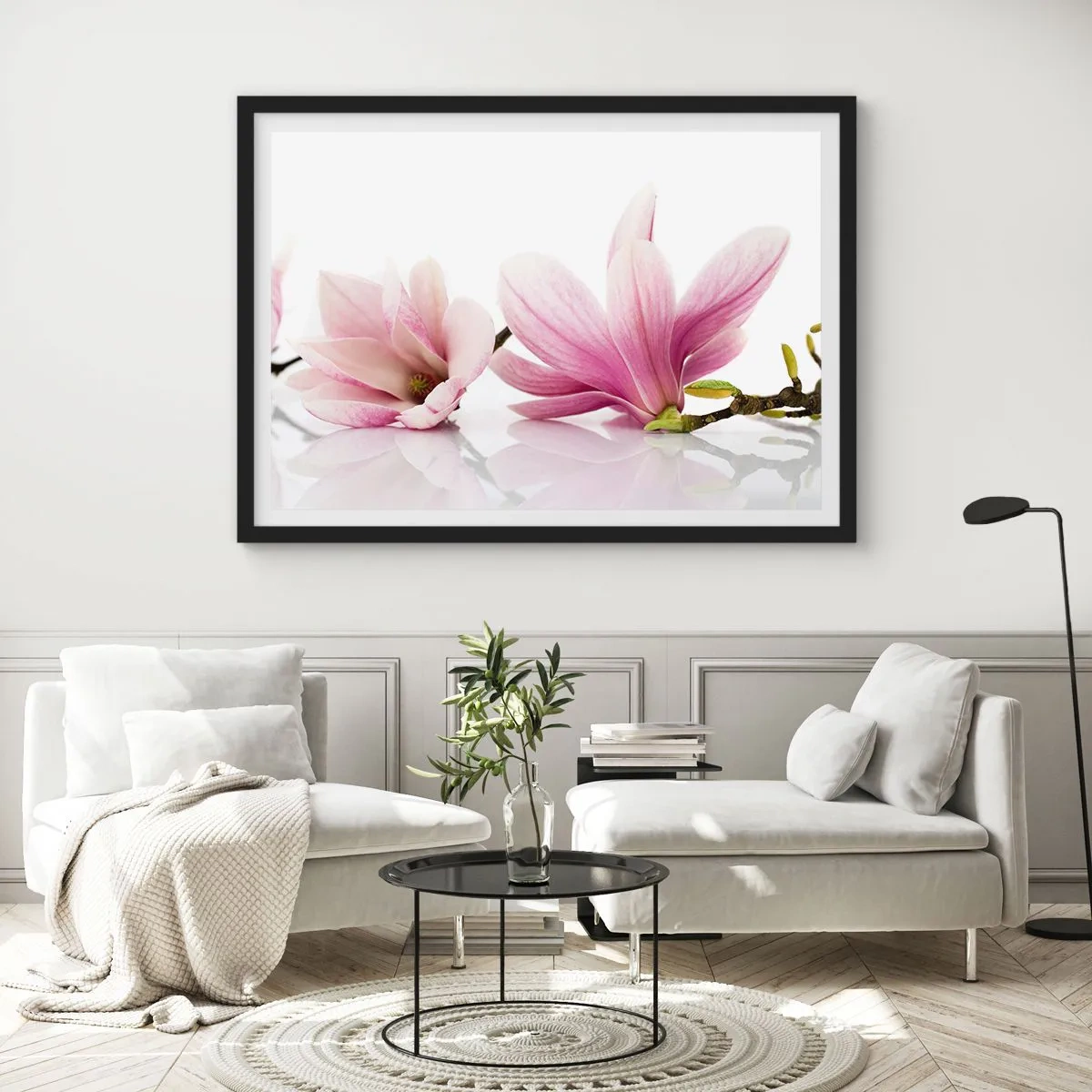 Pôster com moldura preta - Suave como um sopro de primavera - 70x50 cm