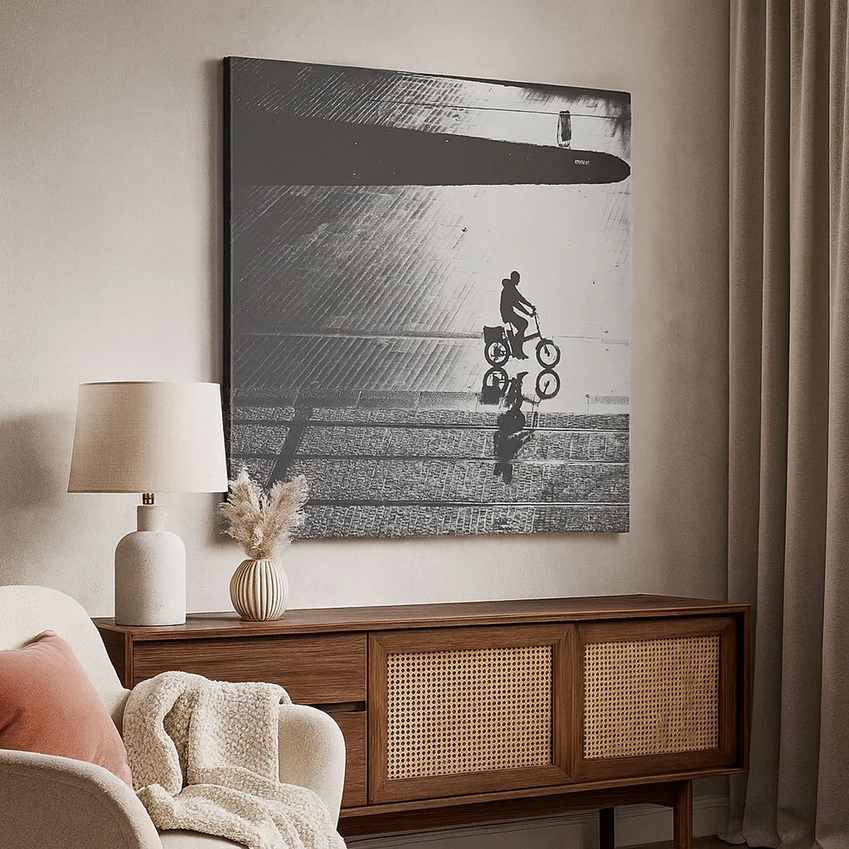 Quadro em tela - Em frente, pela cidade - 30x30 cm