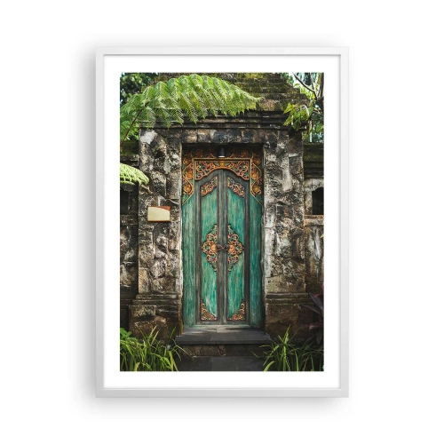 Pôster em moldura branca - Portas para um mundo exótico - 50x70 cm