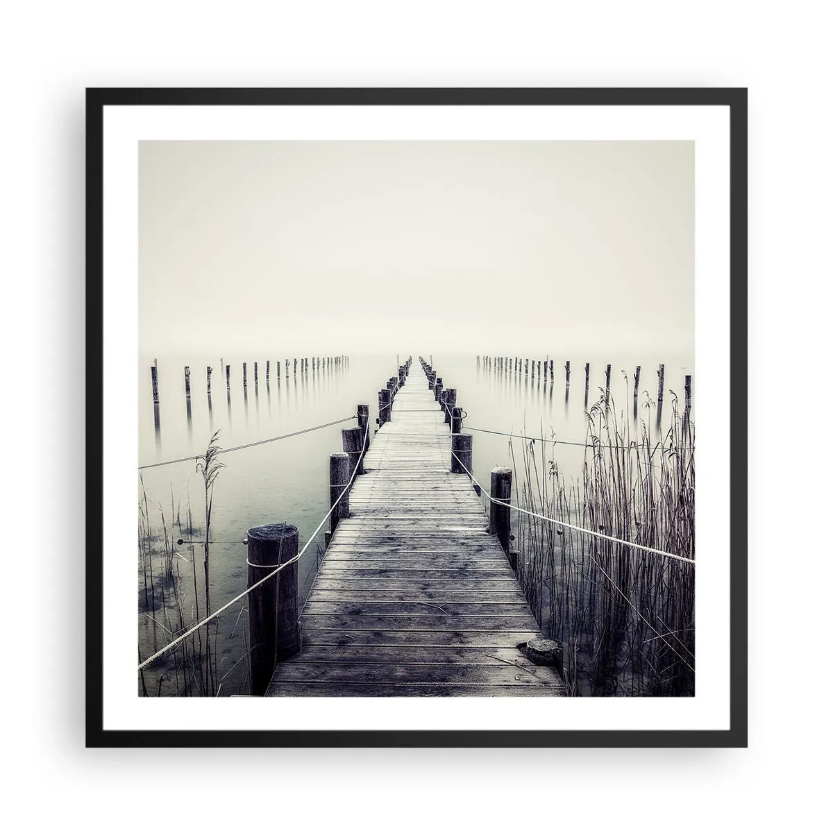 Pôster com moldura preta - Mergulhe em paz - 60x60 cm