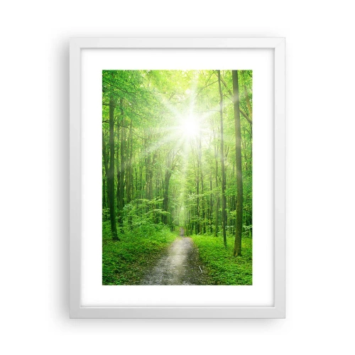 Pôster em moldura branca - Catedral Verde - 30x40 cm