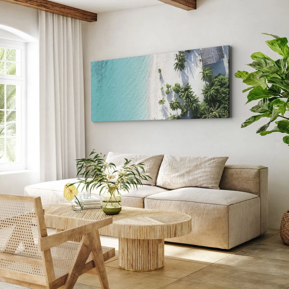 Quadro em tela - Férias no paraíso - 100x40 cm