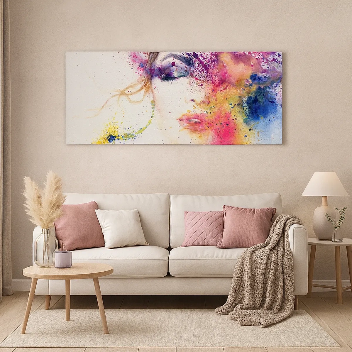 Quadro em tela - Vertigem arco-íris - 30x30 cm