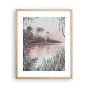 Pôster com moldura de carvalho claro - Diário de um explorador do século 19 - 40x50 cm