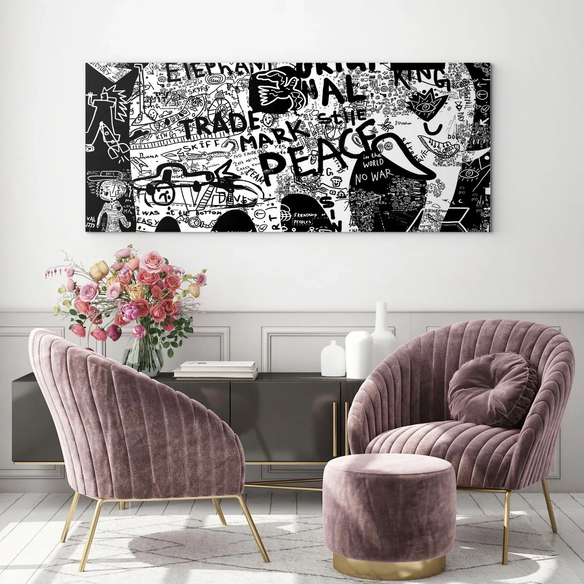 Quadro em vidro - O rico mundo das ruas - 90x30 cm