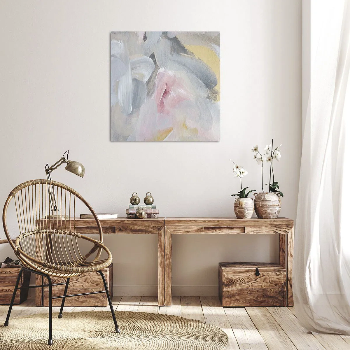 Quadro em tela - Em um mundo pastel - 40x40 cm