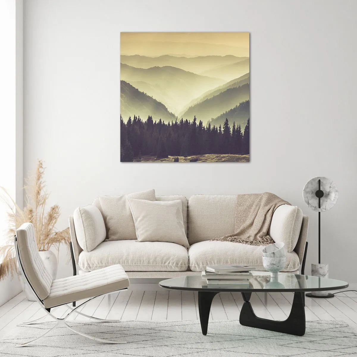 Quadro em vidro - Atrás das sete montanhas... - 70x70 cm