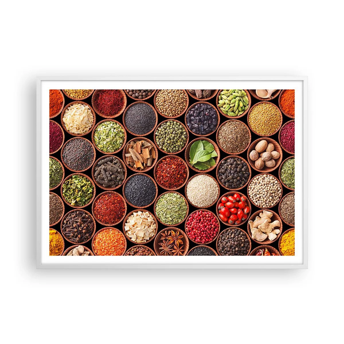 Pôster em moldura branca - Todos os sabores do mundo - 100x70 cm