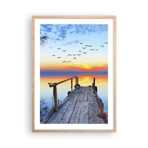 Pôster com moldura de carvalho claro - É hora de voltar... - 50x70 cm