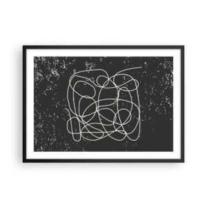 Pôster com moldura preta - Pensamentos errantes - 70x50 cm