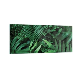 Quadro em vidro - Envolto em verde - 100x40 cm