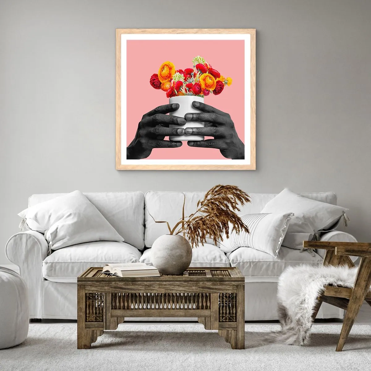 Pôster com moldura de carvalho claro - A apoteose da vida - 50x50 cm