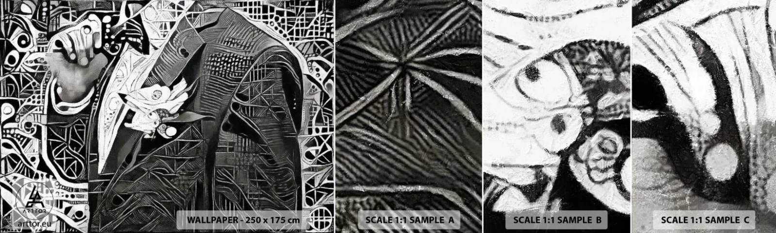 Amostra de papel de parede autocolante Deluxe Sticker - Aparentemente apenas uma pessoa qualquer - Homem, Cubismo, Moda - 100x30 cm