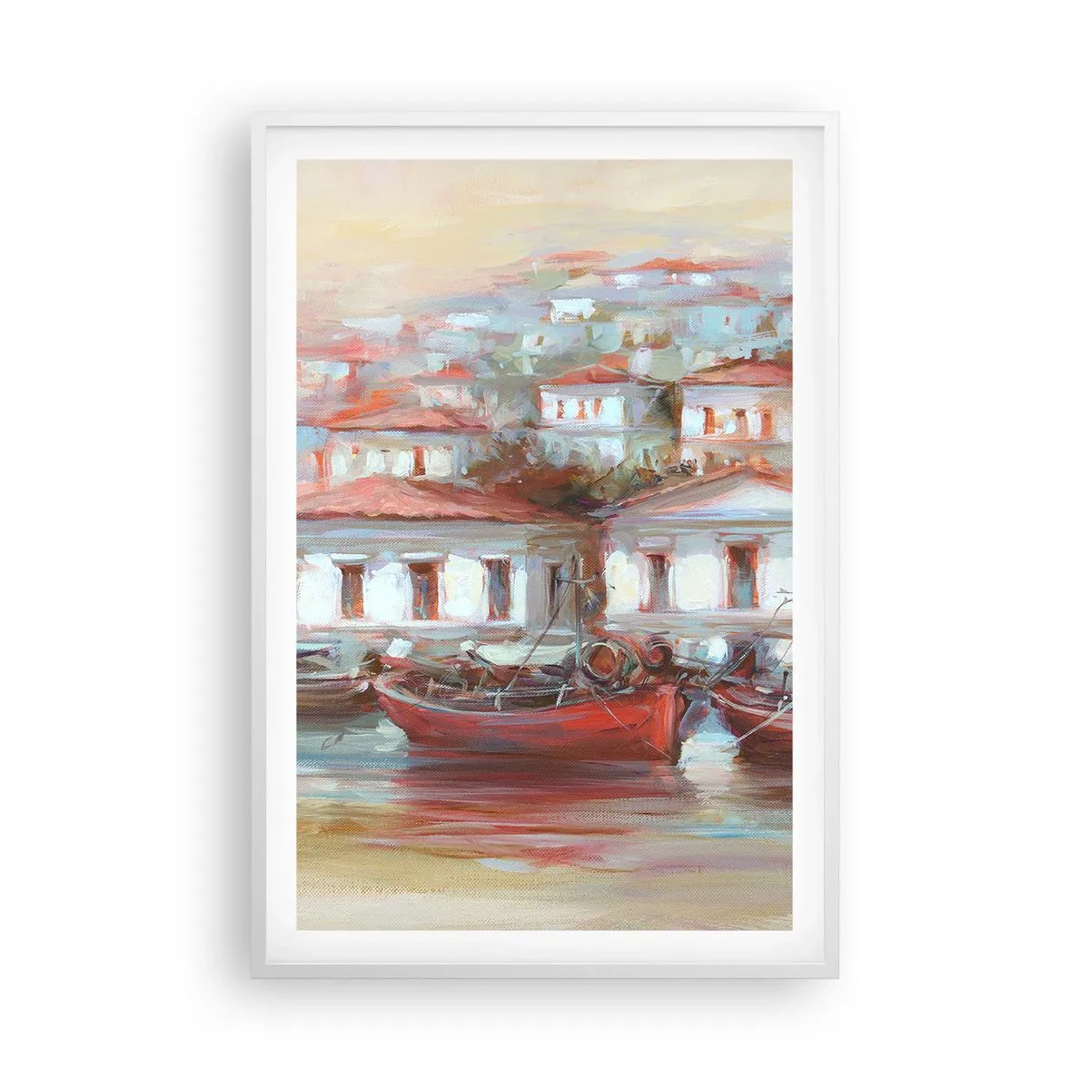 Pôster em moldura branca - Cidade feliz - 61x91 cm