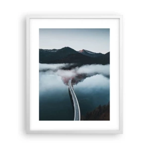 Pôster em moldura branca - Sobre a água tão lisa quanto um espelho - 40x50 cm