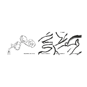 Amostra de papel de parede autocolante Deluxe Sticker - Algodão para baixo - Algodão, Minimalismo, Contorno - 100x30 cm