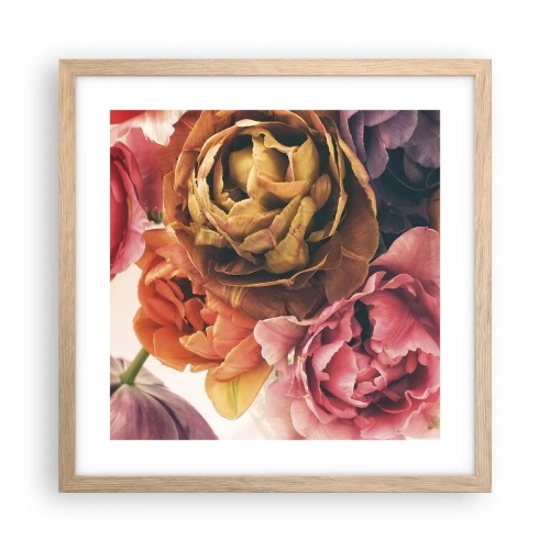 Pôster com moldura de carvalho claro - Celebração da vida - 40x40 cm