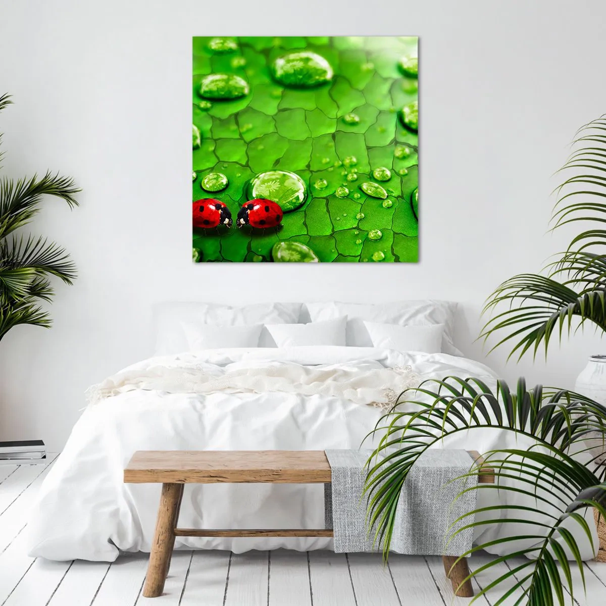 Quadro em tela - Reunião em verde - 70x70 cm