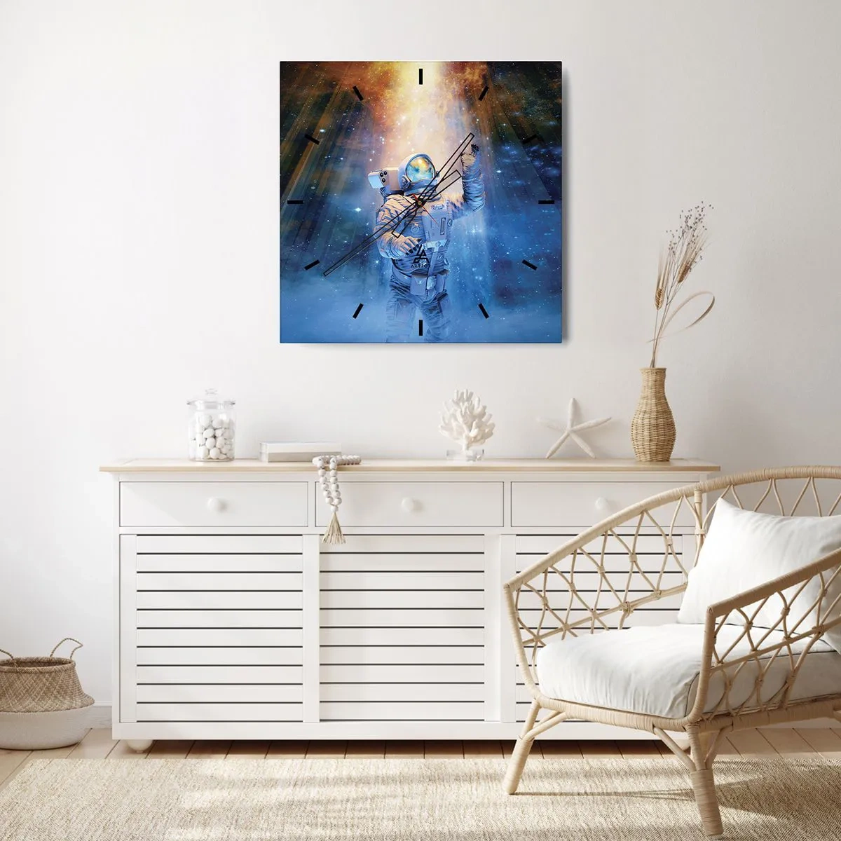 Relógio de parede - Relógio em vidro - Finalmente chegamos - 40x40 cm