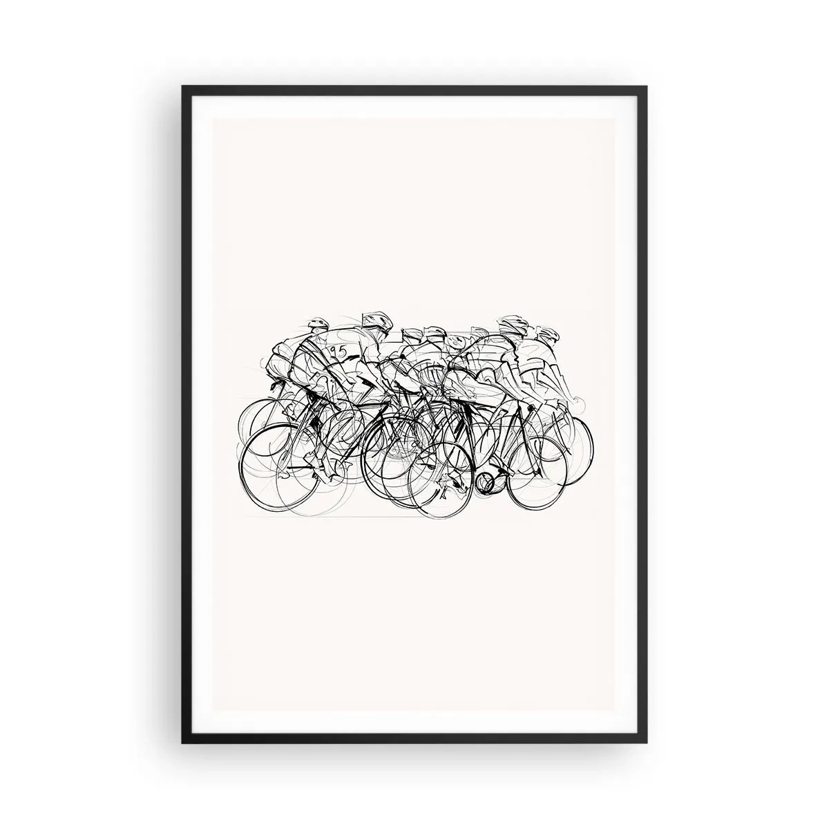 Pôster com moldura preta - Juntos como uma equipa - 70x100 cm