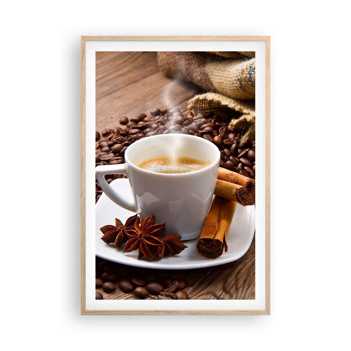 Pôster com moldura de carvalho claro - Sabor e aroma picantes - 61x91 cm