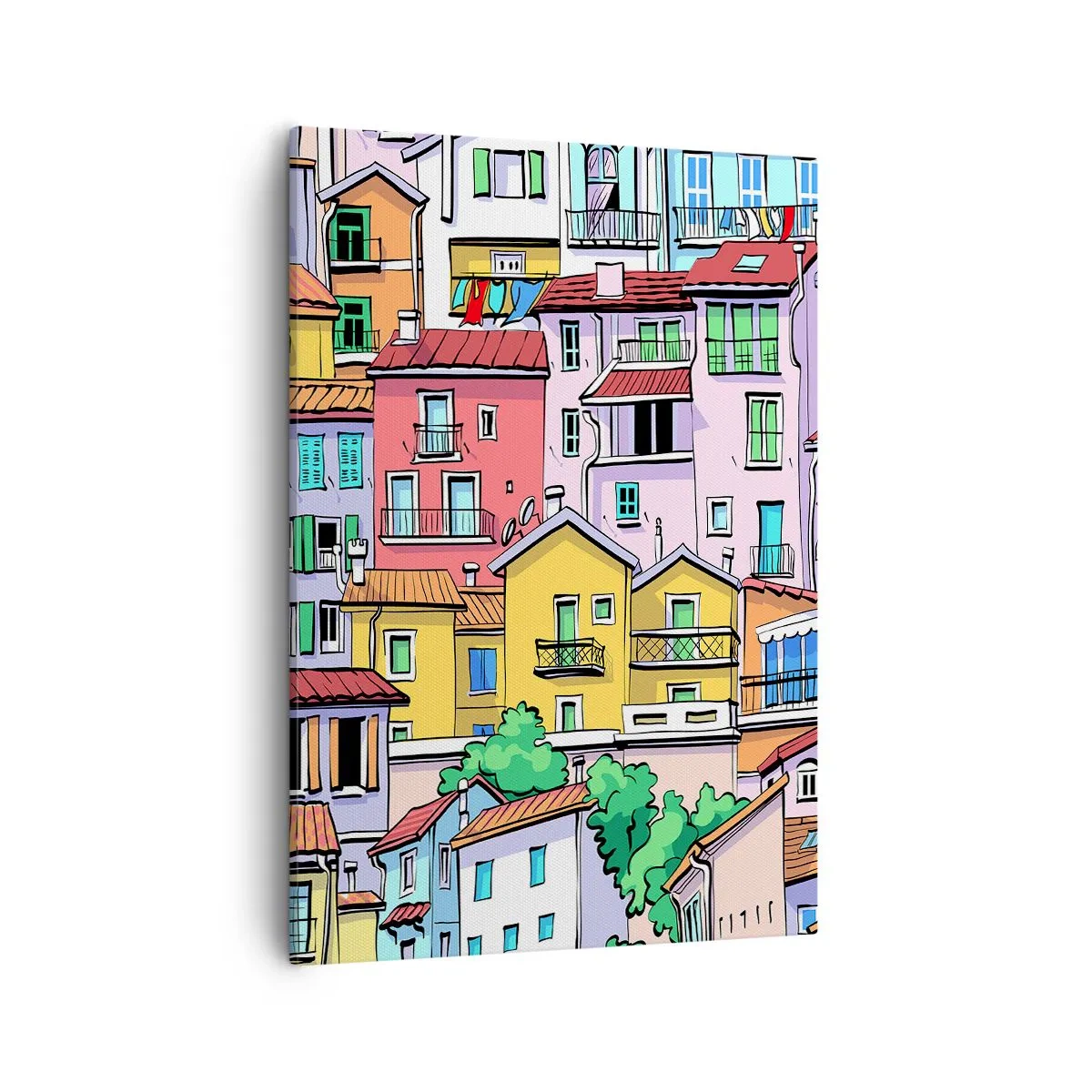Quadro em tela - Cidade divertida - 50x70 cm