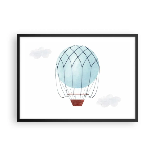 Pôster com moldura preta - Tudo nas nuvens - 70x50 cm