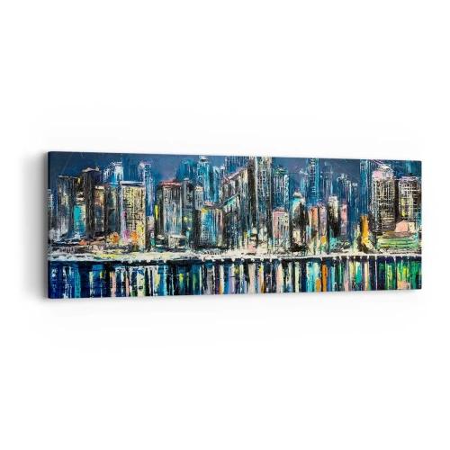 Quadro em tela - Cascata de luzes - 90x30 cm