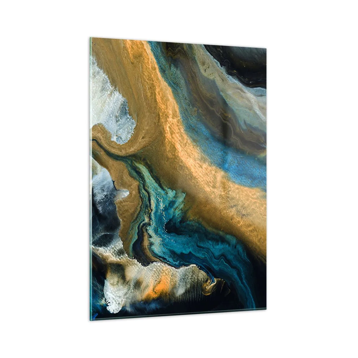 Quadro em vidro - Azul – amarelo – influências mútuas - 50x70 cm