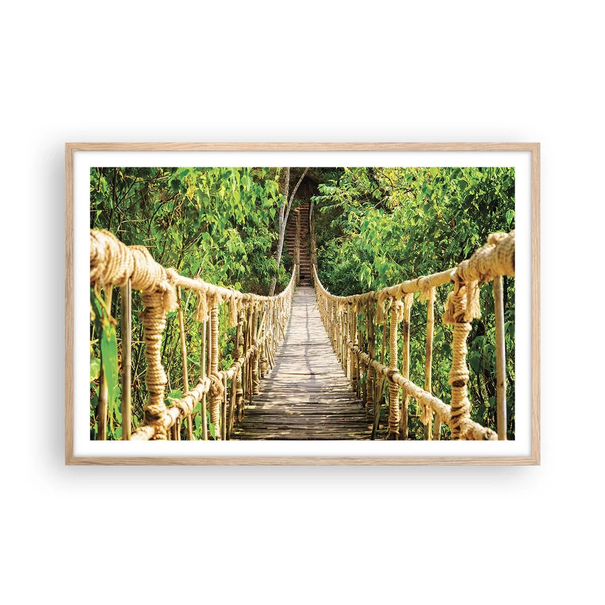 Pôster com moldura de carvalho claro - Suspenso na vegetação - 91x61 cm