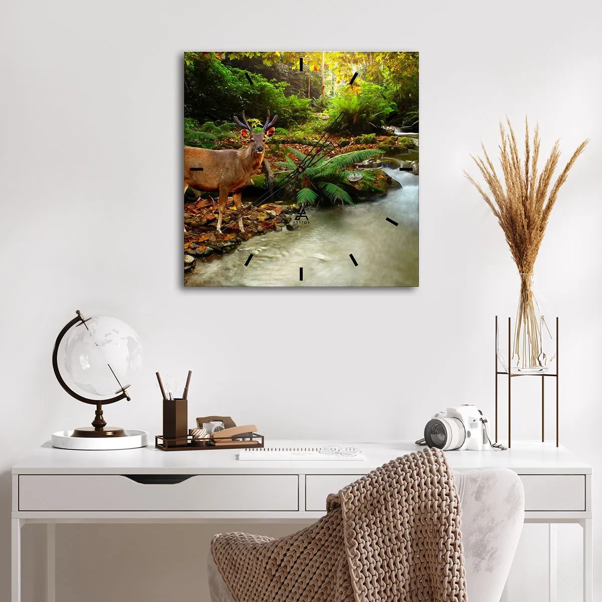 Relógio de parede - Relógio em vidro - Bem-vindo ao meu mundo - 30x30 cm