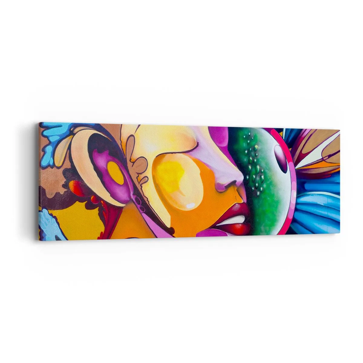 Quadro em tela - Toque de cor - 90x30 cm