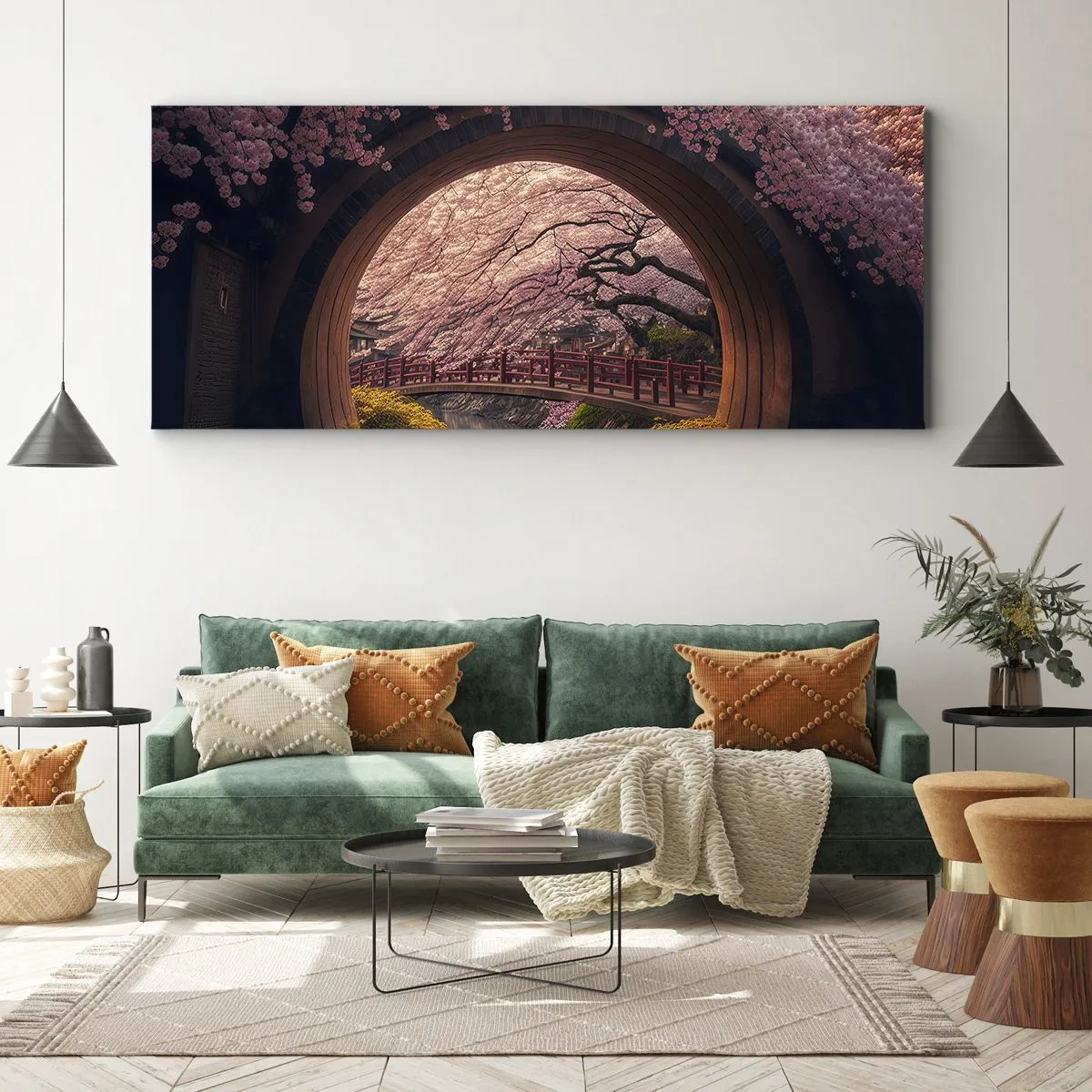 Quadro em tela - Primavera japonesa - 100x40 cm