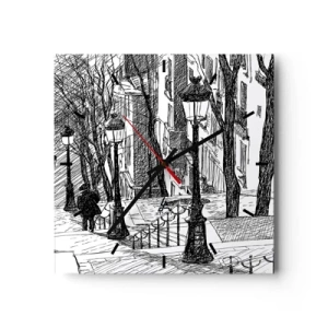 Relógio de parede - Relógio em vidro - Uma história de amor ou uma história de terror? - 30x30 cm