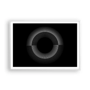 Pôster em moldura branca - Sol preto - 100x70 cm