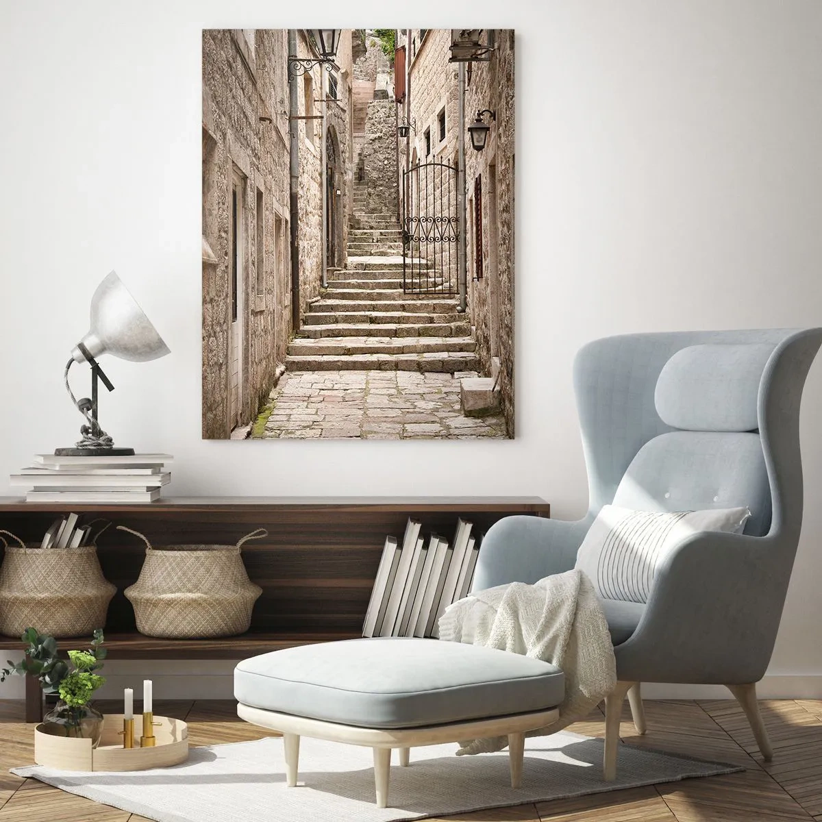 Quadro em vidro - Beco velho mágico - 50x70 cm