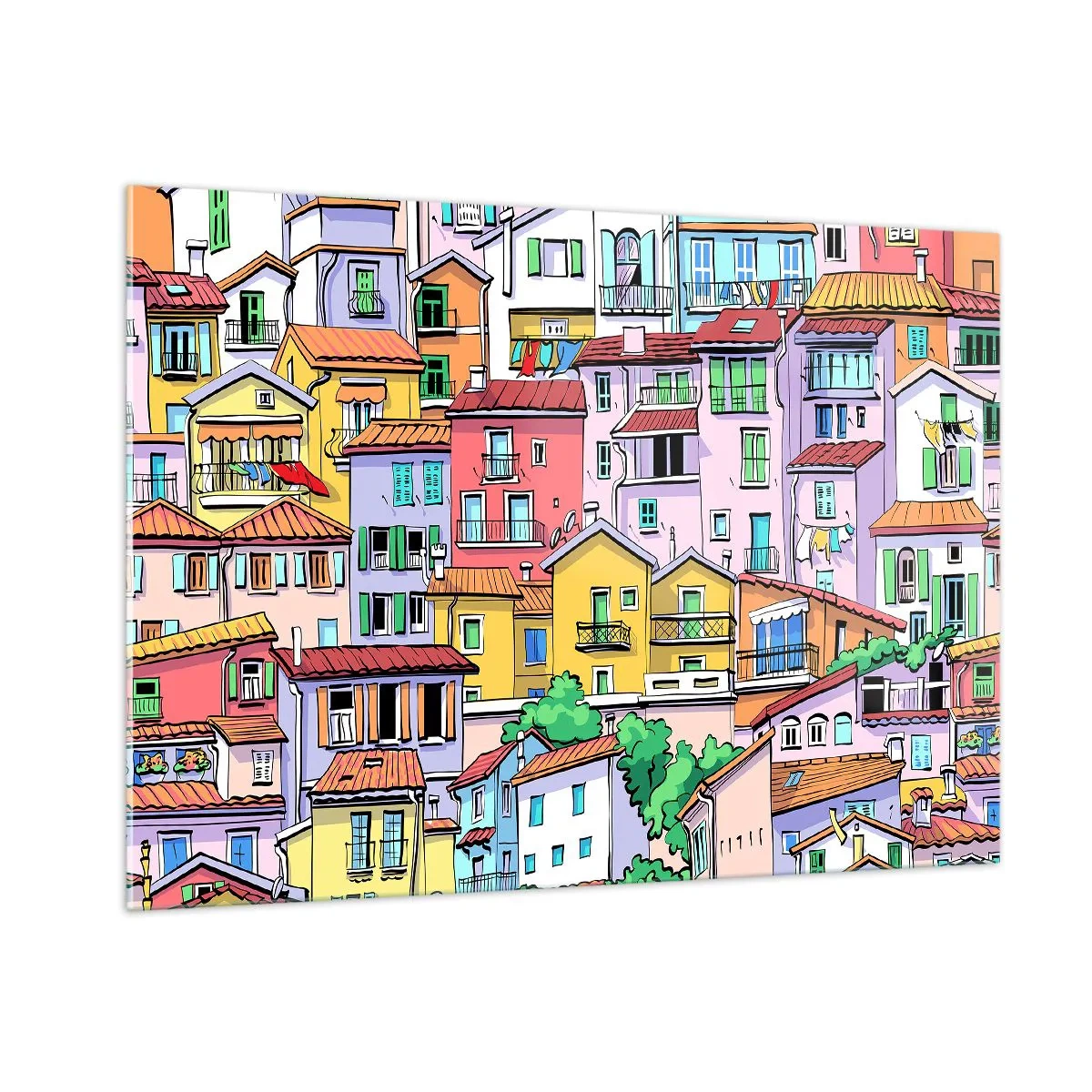 Quadro em vidro - Cidade divertida - 100x70 cm