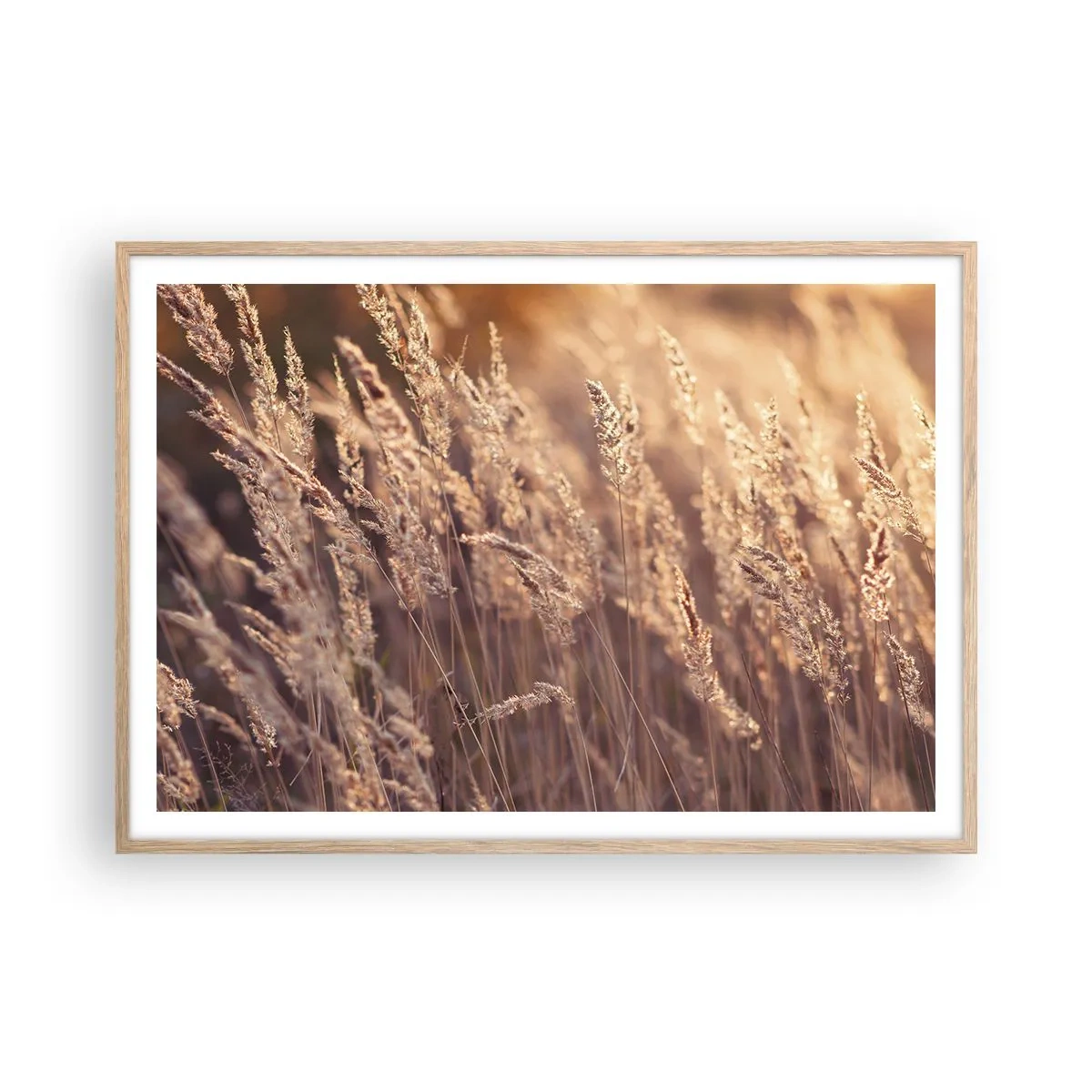 Pôster com moldura de carvalho claro - Pronto para receber o outono - 100x70 cm