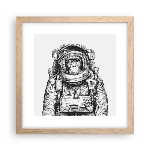 Pôster com moldura de carvalho claro - Evolução alternativa - 30x30 cm