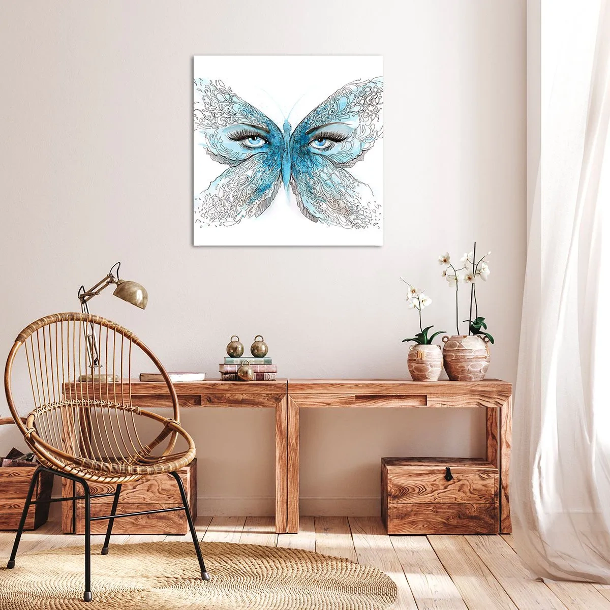 Quadro em tela - Borboleta eros - 60x60 cm