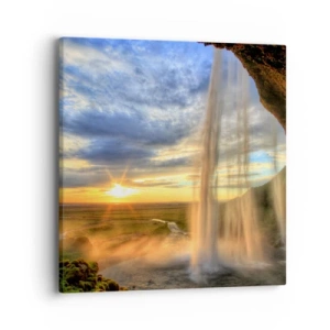 Quadro em tela - O mundo por trás das gotas - 40x40 cm