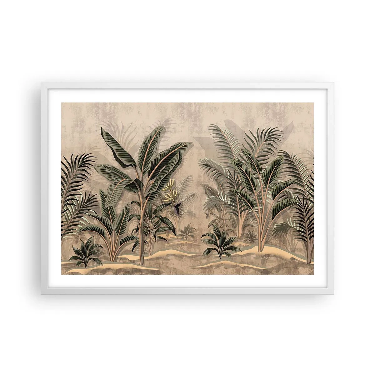 Pôster em moldura branca - Gravura em estilo colonial - 70x50 cm